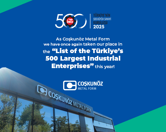 Coşkunöz Metal Form is on the ISO 500 List!