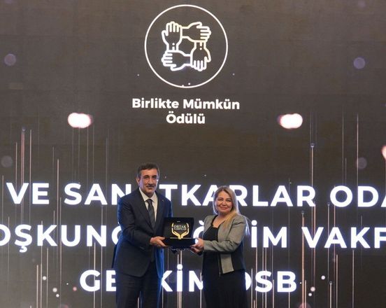 Coşkunöz Eğitim Vakfı’na Birlikte Mümkün Ödülü!